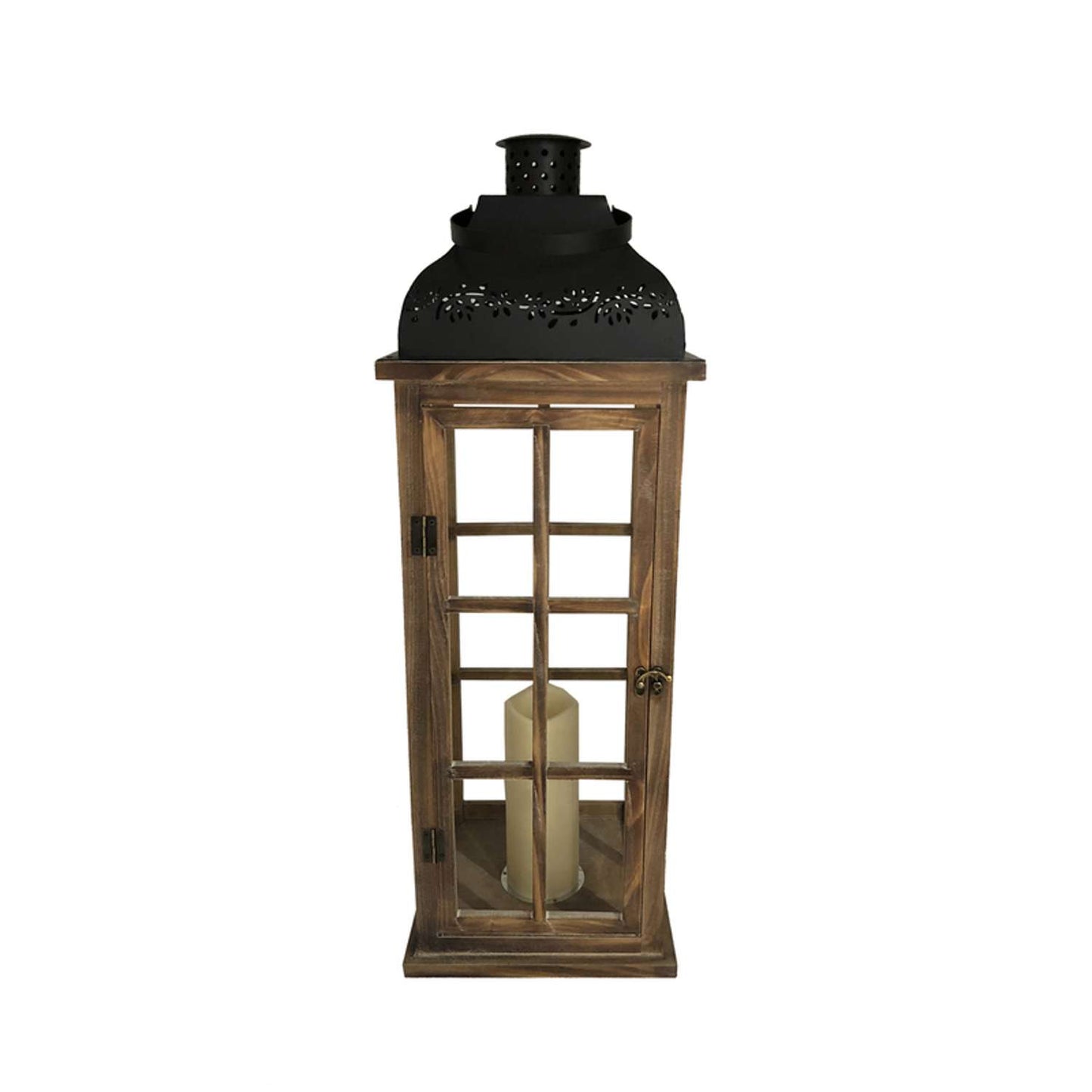  Meadow Creek 29 In. Metal/Wood Decorative Lantern Black/Brown