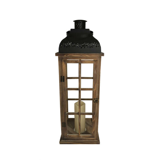  Meadow Creek 29 In. Metal/Wood Decorative Lantern Black/Brown