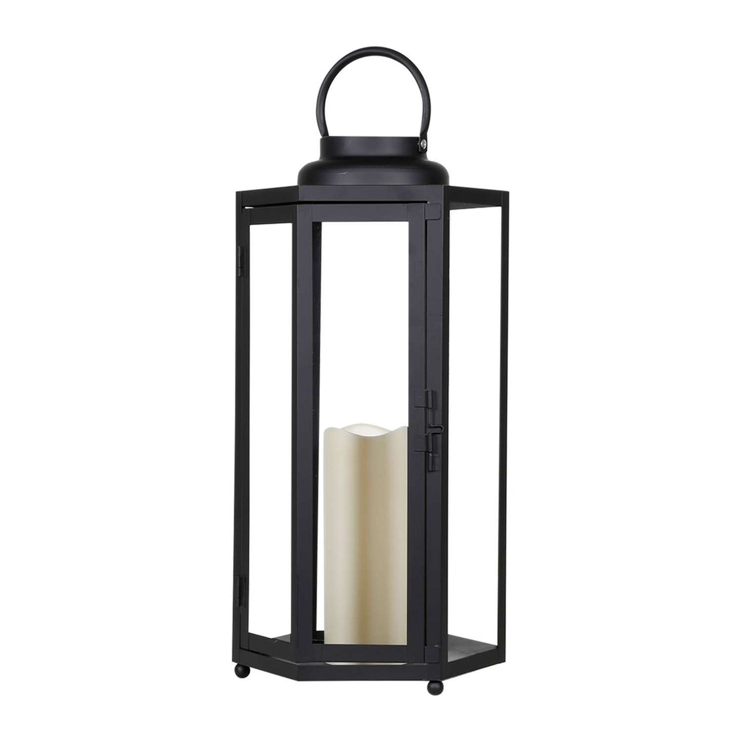  Alpine 18 In. Glass/Plastic Decorative Flameless Lantern Black