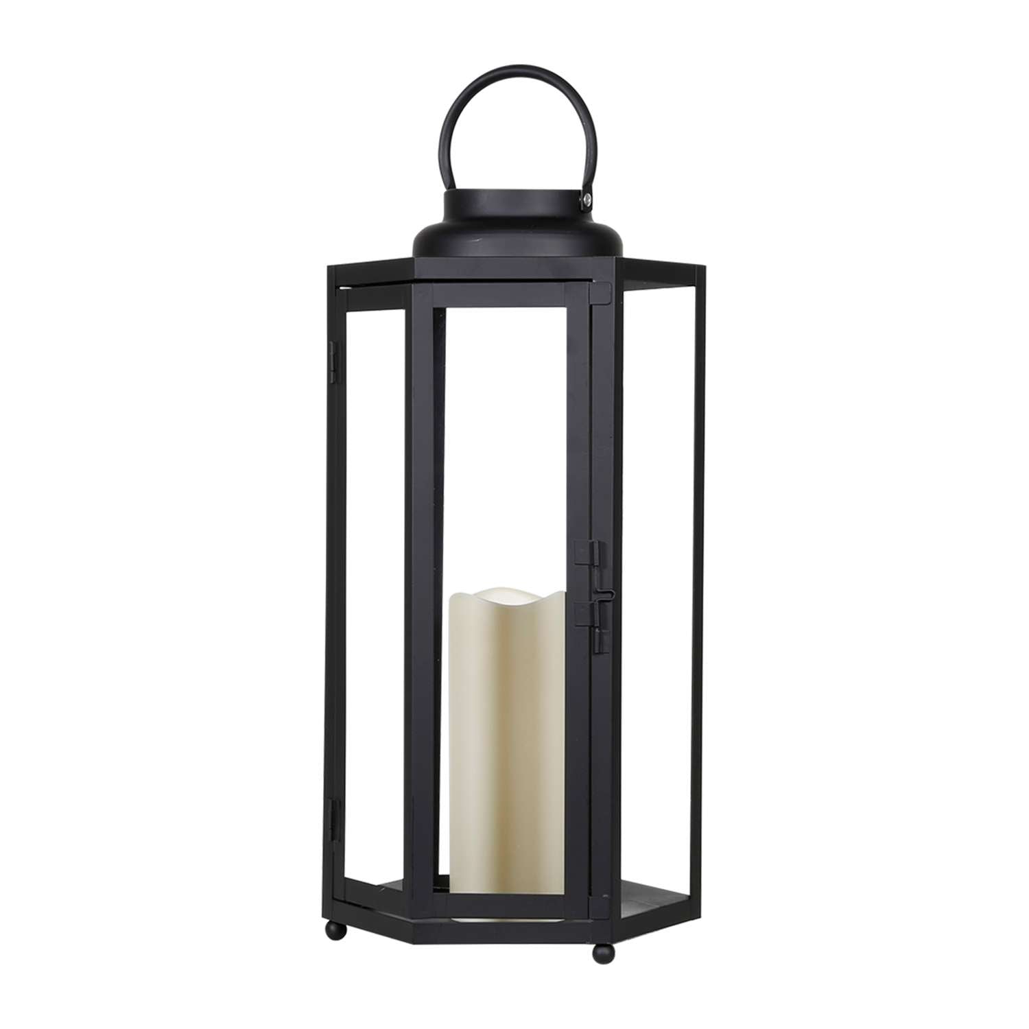  Alpine 18 In. Glass/Plastic Decorative Flameless Lantern Black