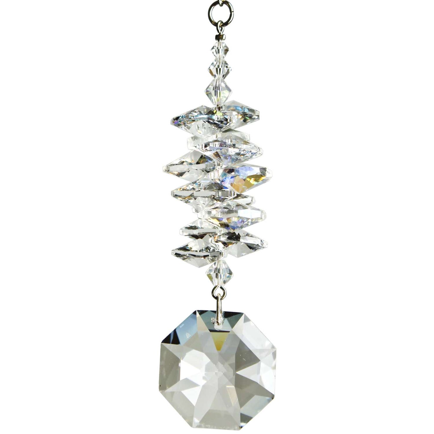  Woodstock Chimes Clear Crystal 4 In. Octagon Wind Chime