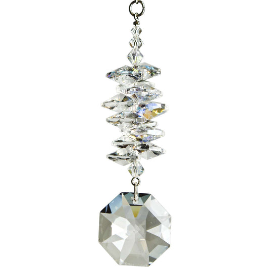  Woodstock Chimes Clear Crystal 4 In. Octagon Wind Chime