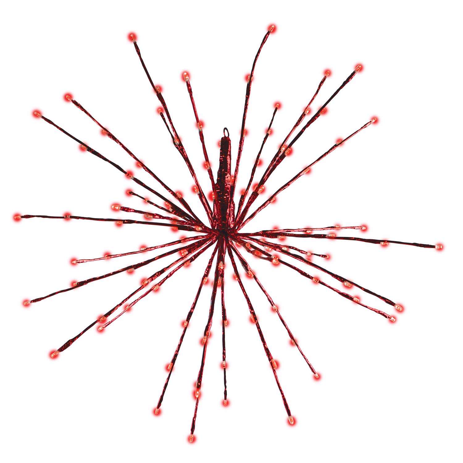  Holiday Bright Lights LED Sphere Light Red 24 In. 128 Lights