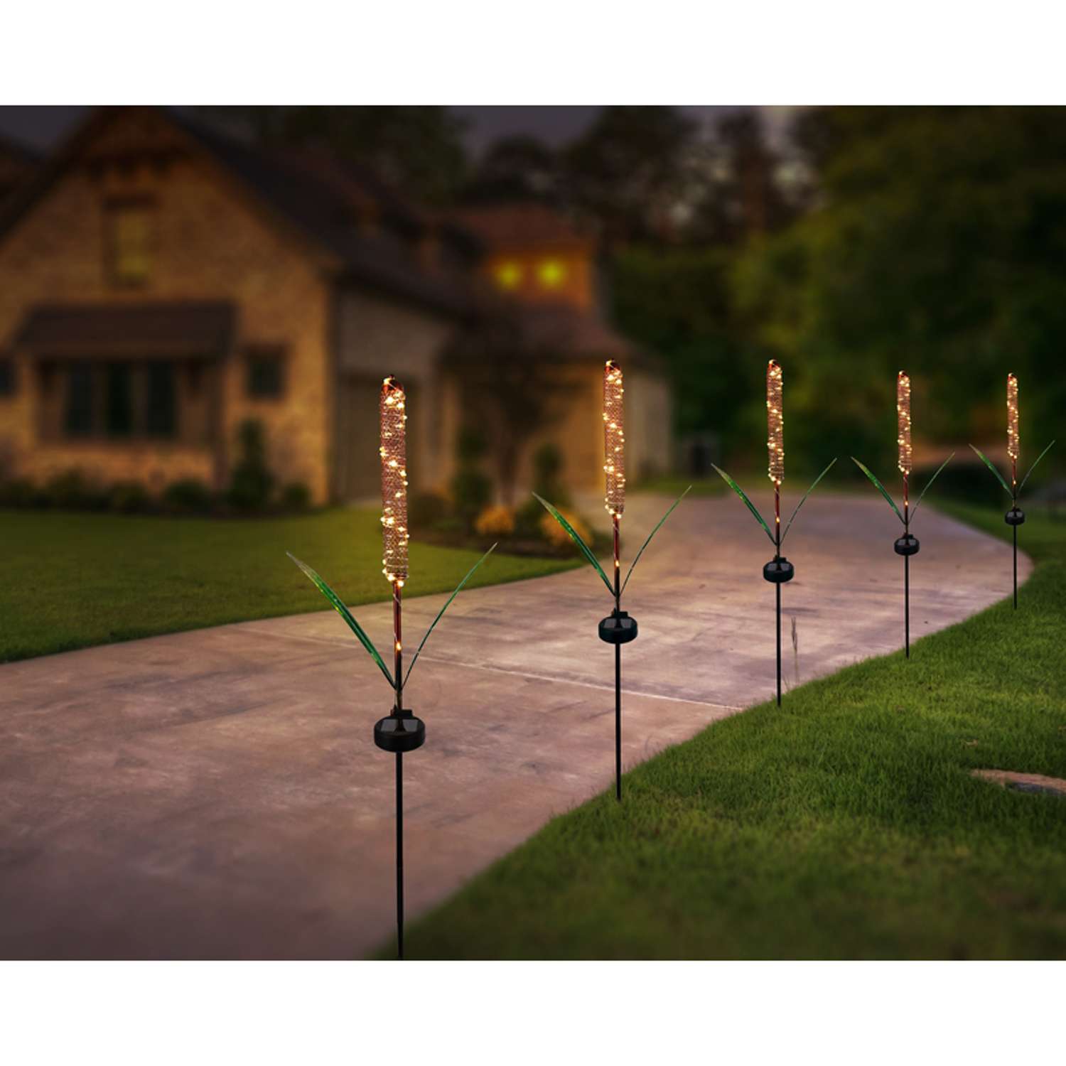  Smart Solar 4.72 In. Solar Power Metal Cattail Garden Light Multicolored