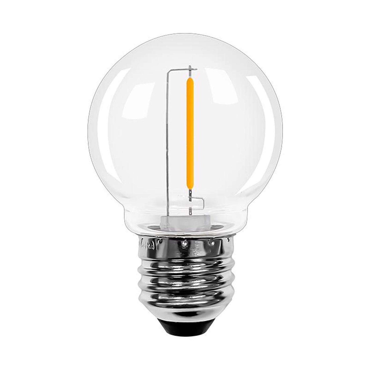  Belle Luci Holiday Bright Lights LED G50 Single Filament Bulbs Warm White 2.5 In. 25 Lights
