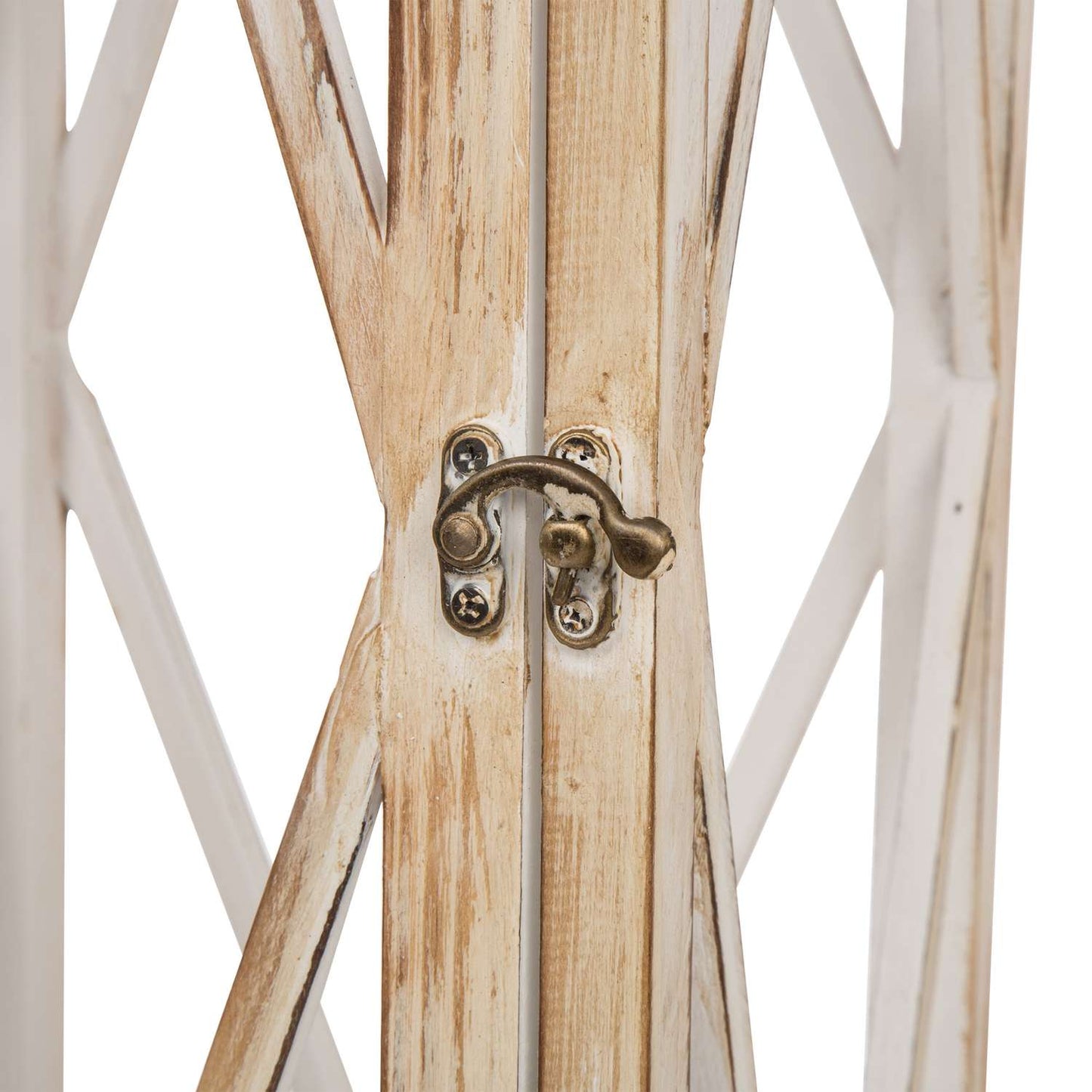  Glitzhome 28.74 In. Iron/Wood Lantern White