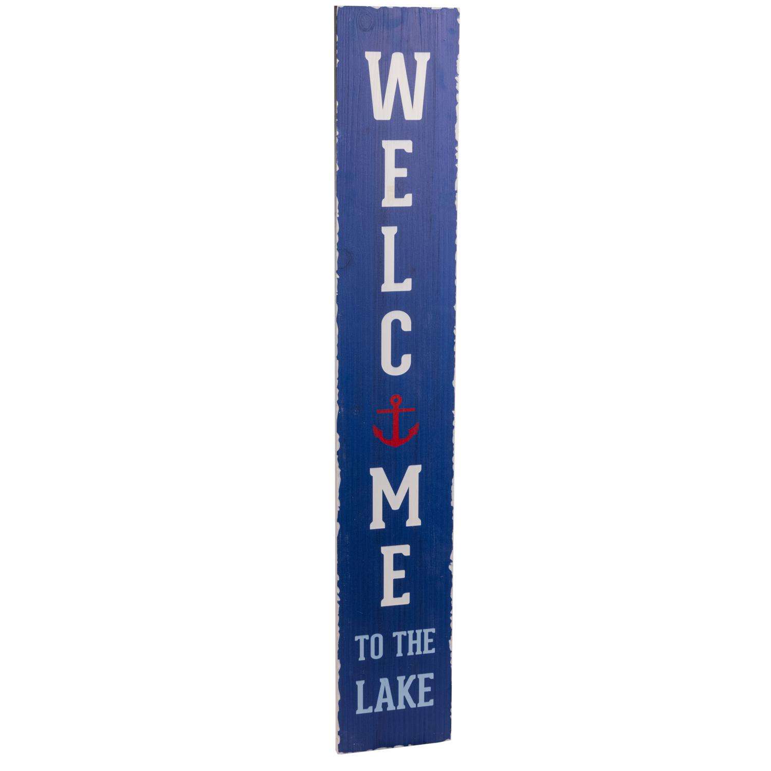  Pavilion We People Navy Blue Wood 48 In. H Anchor Porch Sign
