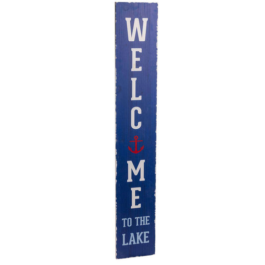  Pavilion We People Navy Blue Wood 48 In. H Anchor Porch Sign