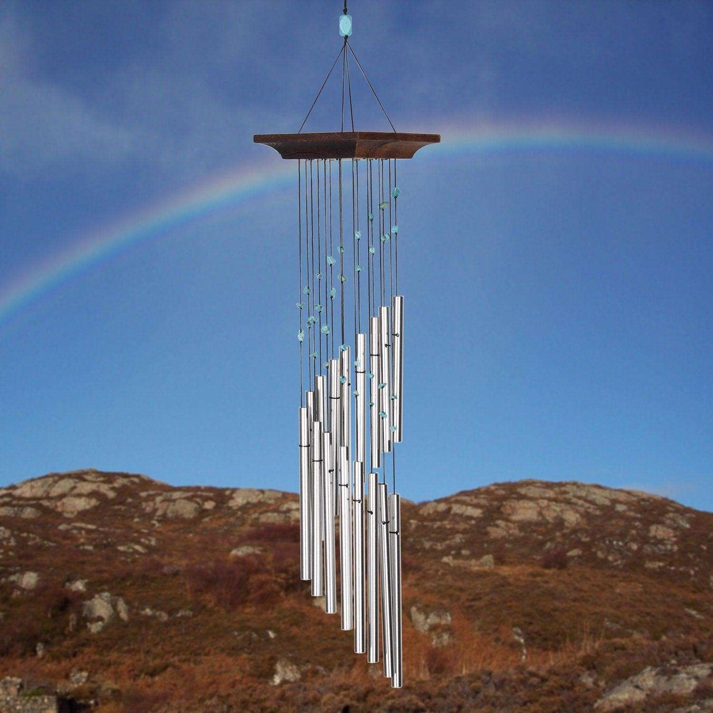  Woodstock Chimes Mystic Spiral Brown/Silver Aluminum/Wood 22 In. Wind Chime