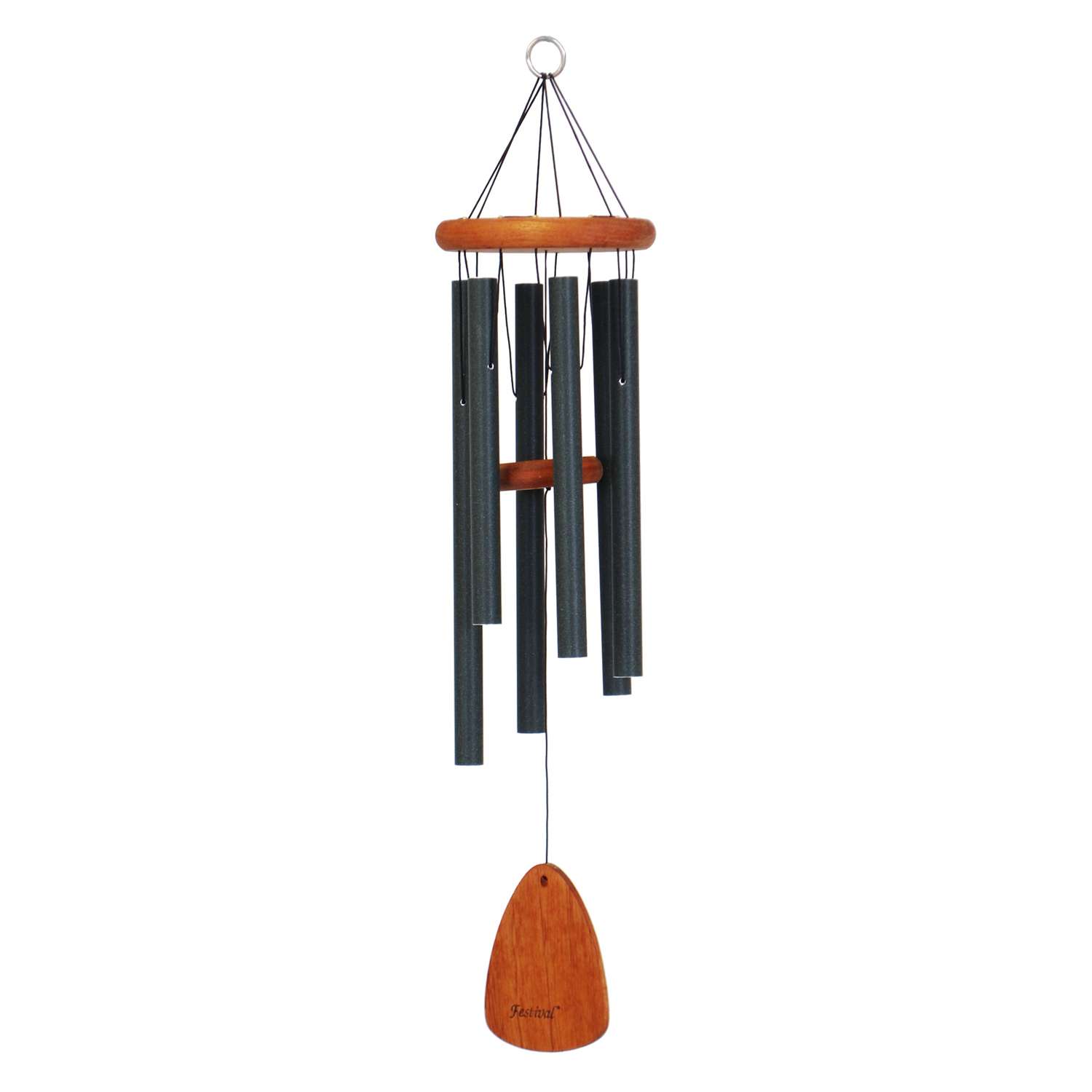  Festival Forest Green Aluminum/Wood 30 In. Wind Chime