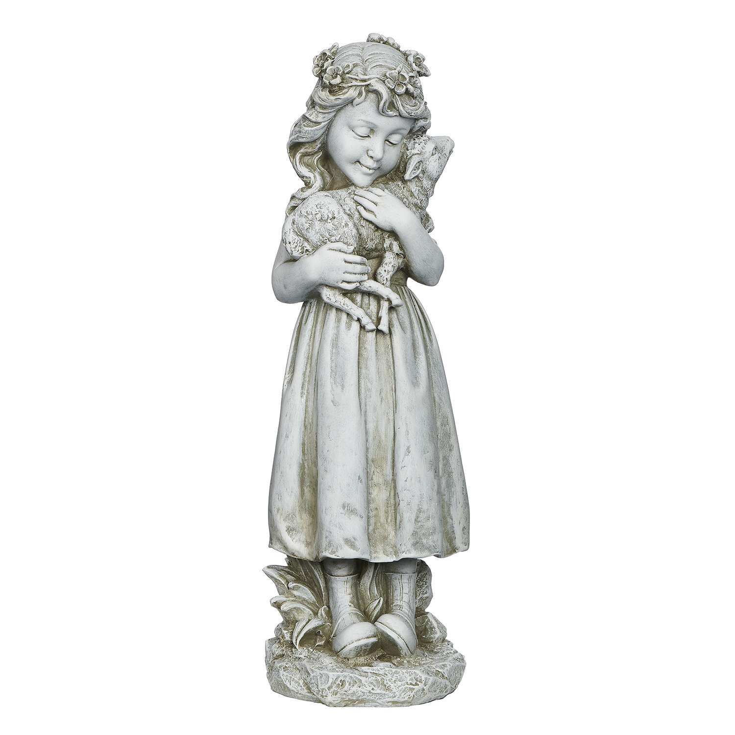 Roman Gray Polyresin 17.9 In. H Outdoor Decoration
