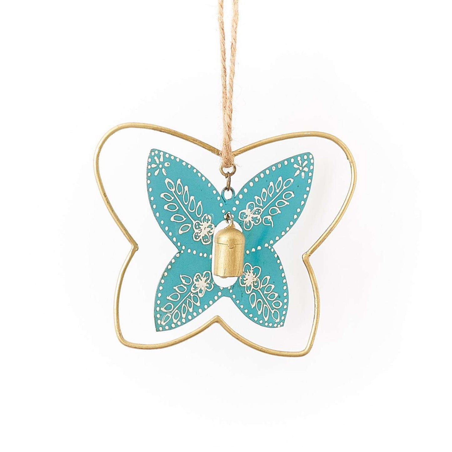  Matr Boomie Henna Treasure Multi-color Iron 1 In. Butterfly Bell Chimes