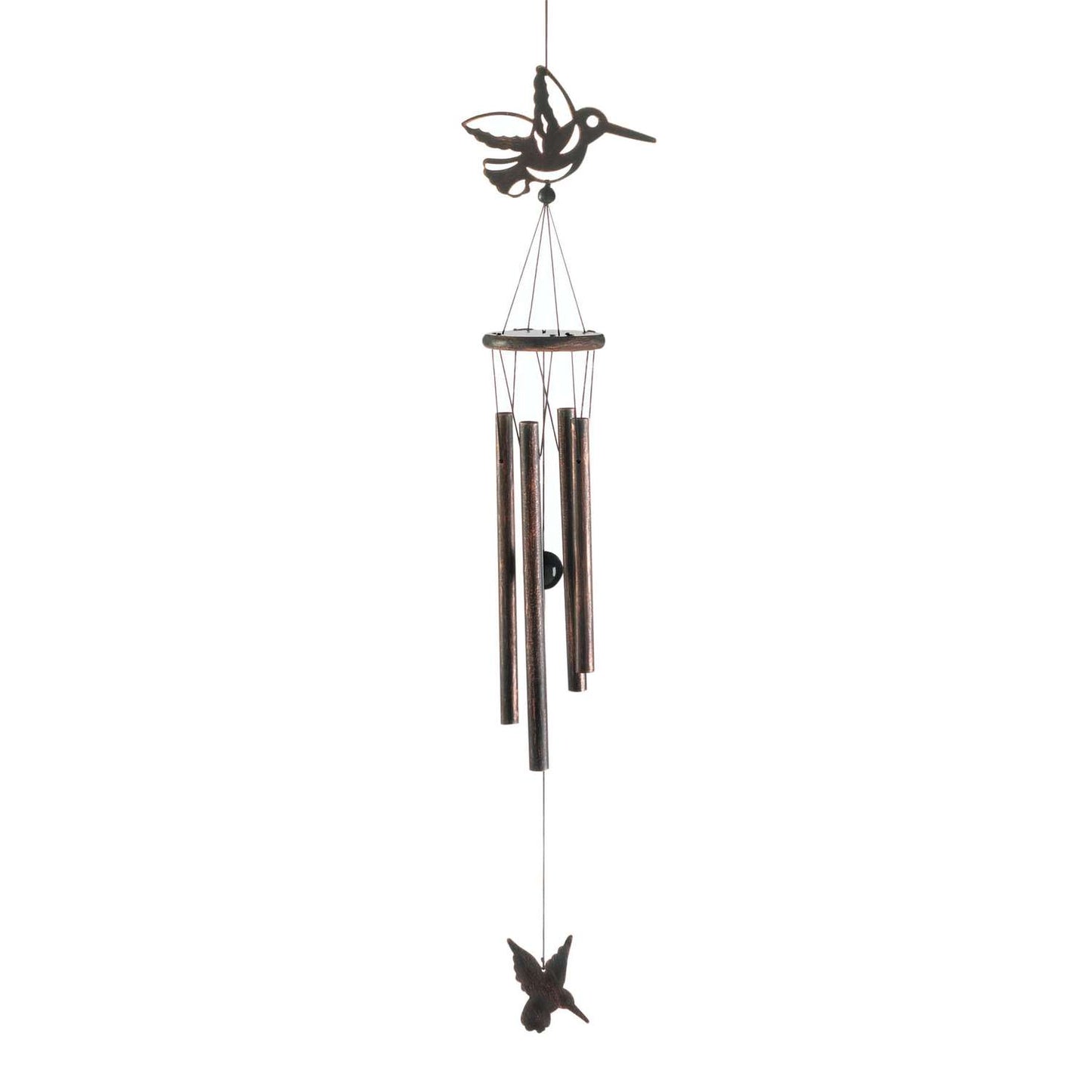  Summerfield Terrace Bronze Iron 29 In. Cutout Hummingbird Wind Chime