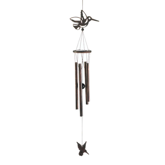  Summerfield Terrace Bronze Iron 29 In. Cutout Hummingbird Wind Chime