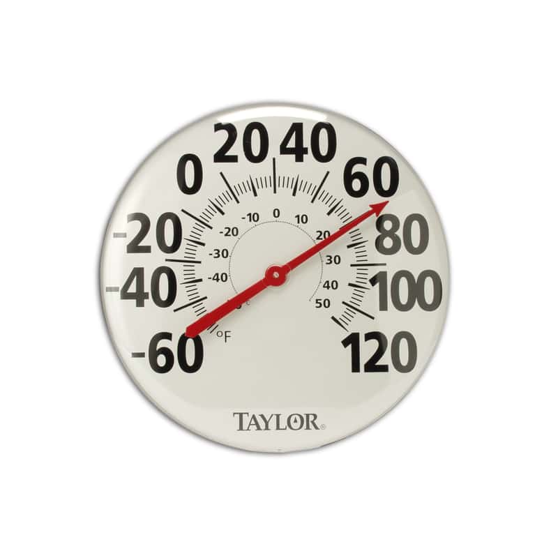  Taylor Analog Dial Thermometer Metal White 18 In.