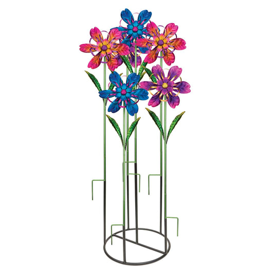  Regal Art & Gift Assorted Metal 36 In. H Flower Ribbon Garden Stake Spinner