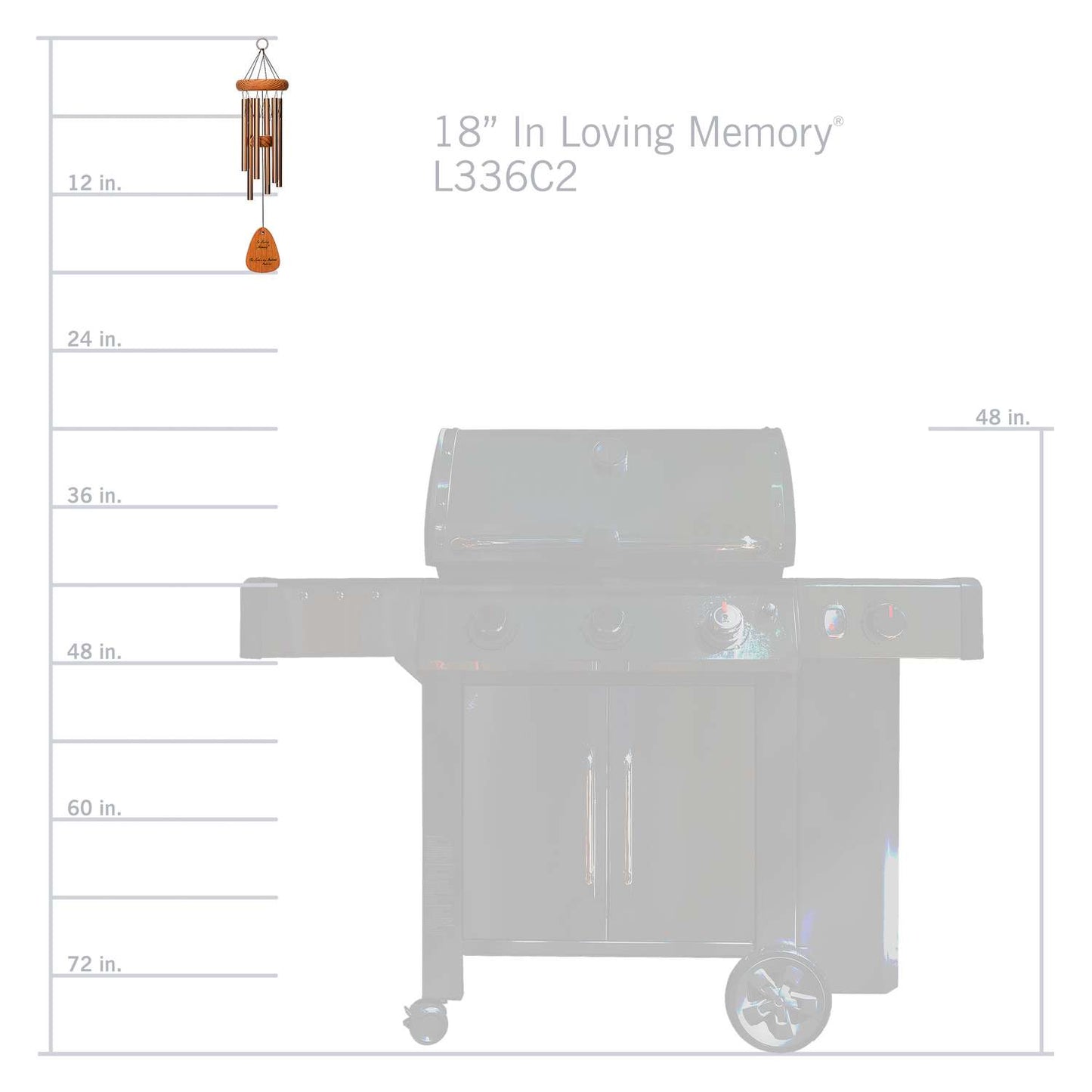  Wind River In Loving Memory Bronze Aluminum/Wood 18 In. Wind Chime
