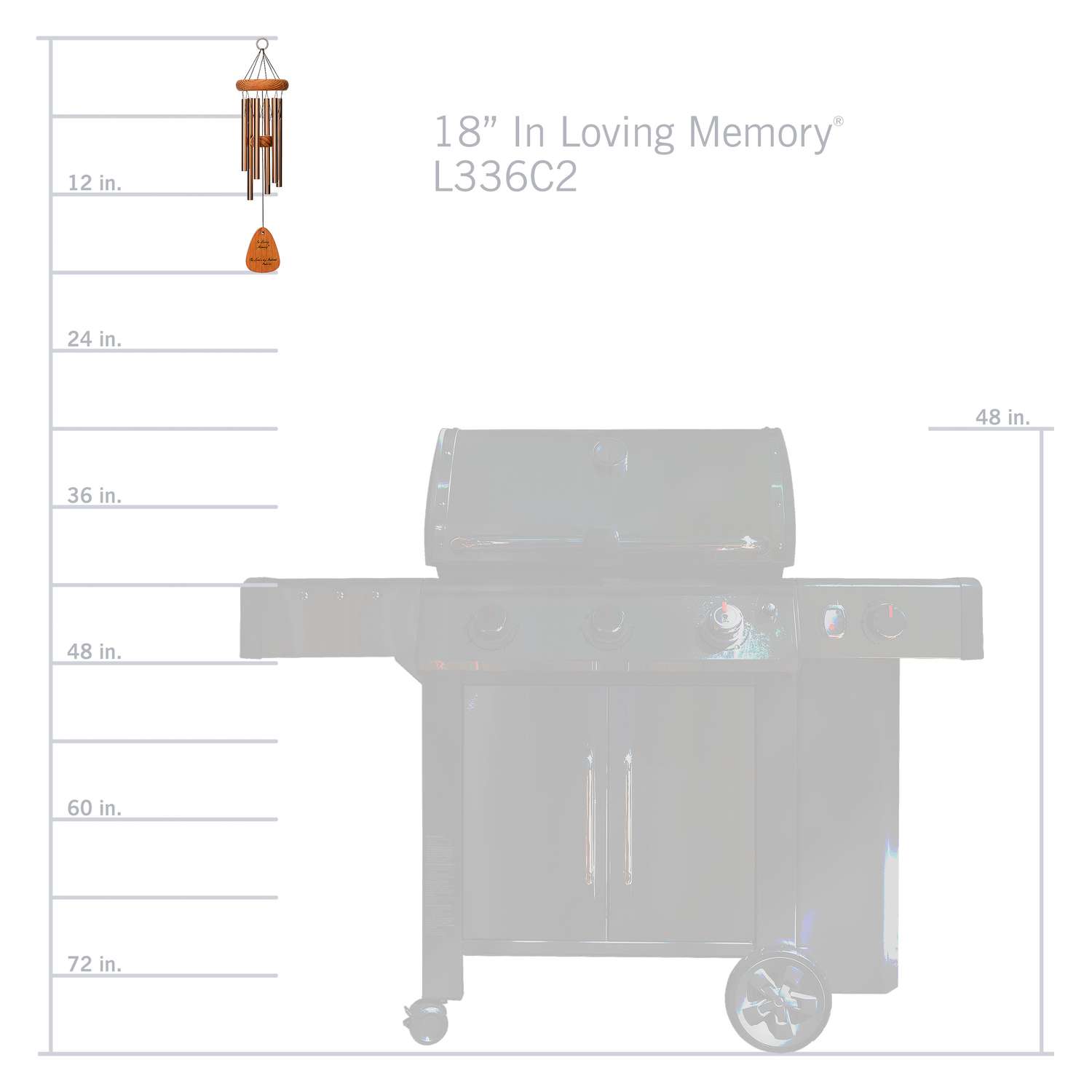  Wind River In Loving Memory Bronze Aluminum/Wood 18 In. Wind Chime