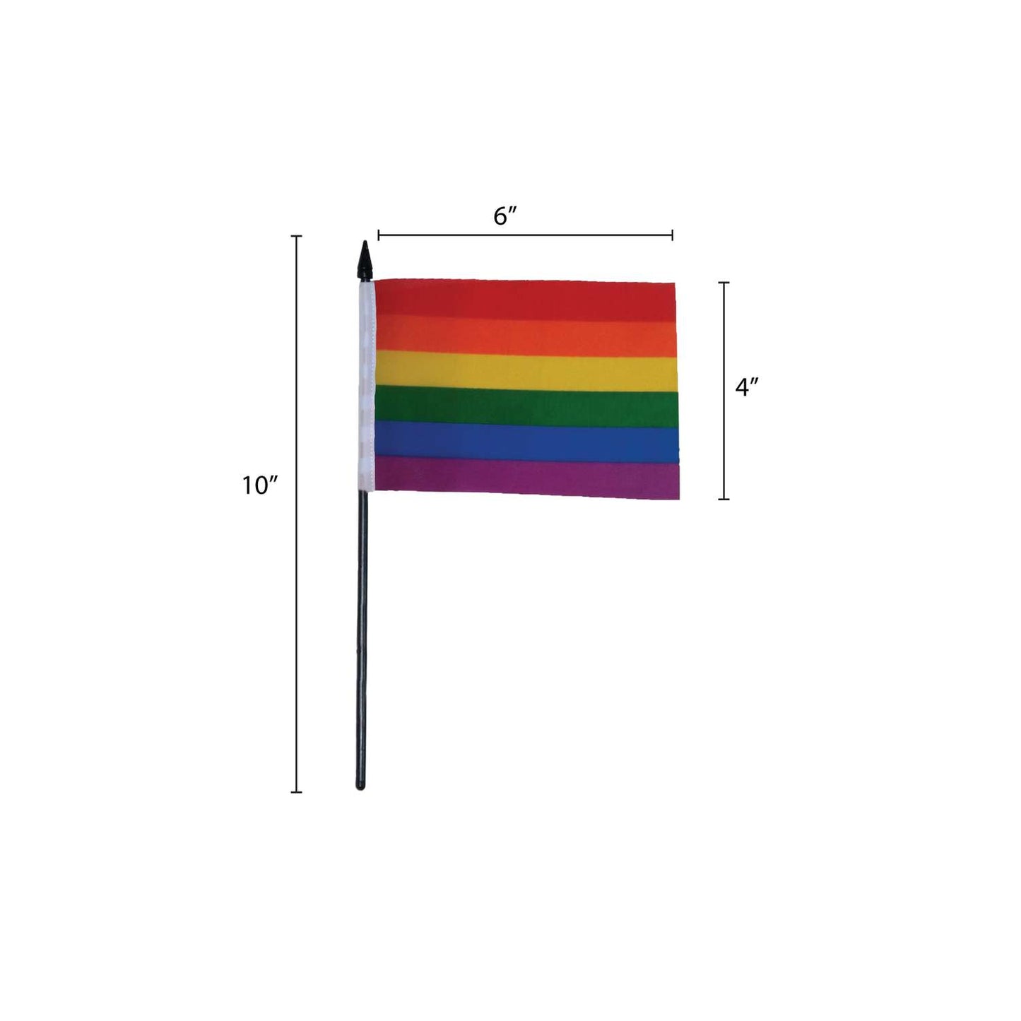  In The Breeze Printed Rainbow Flag 10.5 In. H X 6 In. W