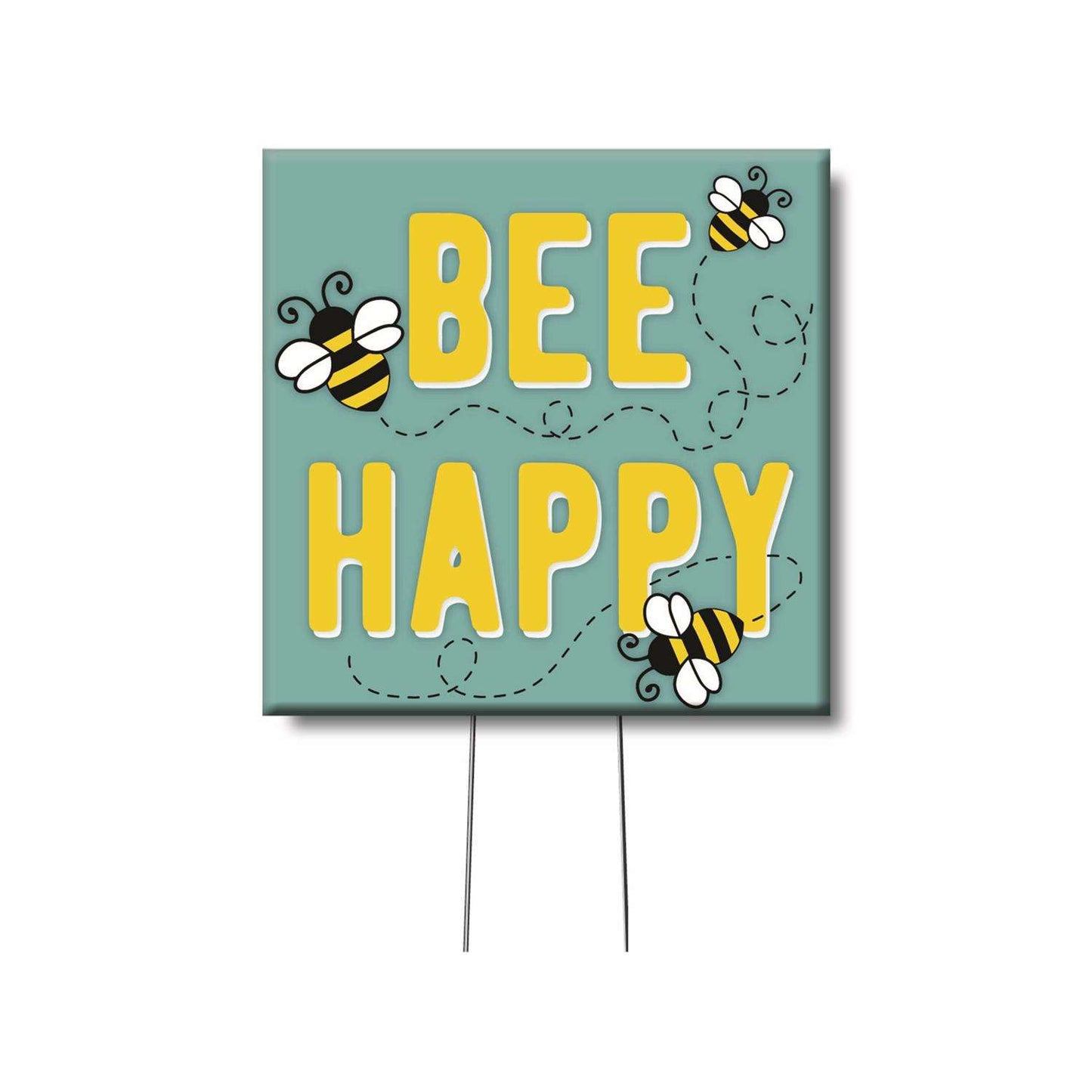  My Word! Multicolored Wood 4 In. H Bee Happy Plant Pokes