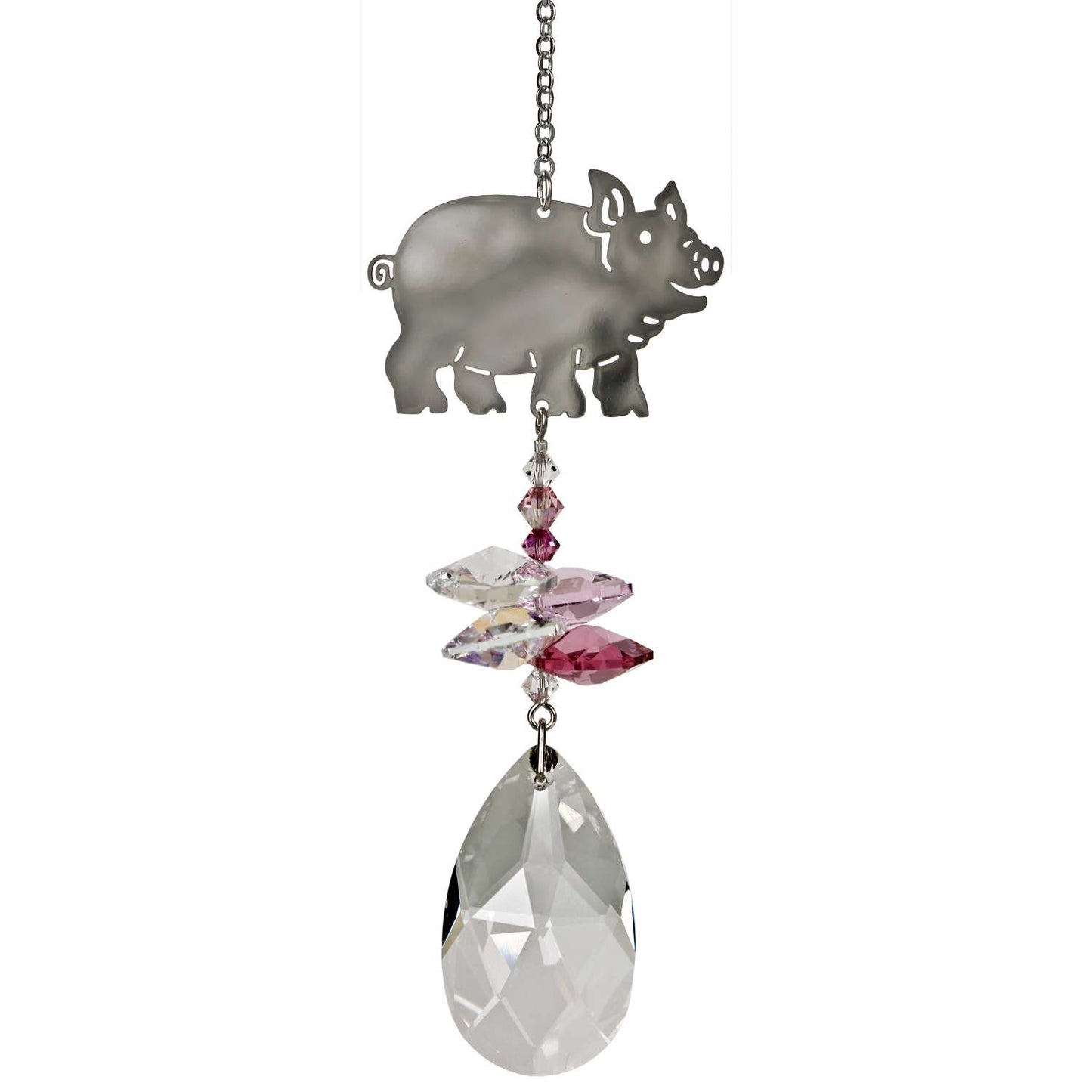  Woodstock Chimes Multi-color Crystal 4.5 In. Pig Wind Chime