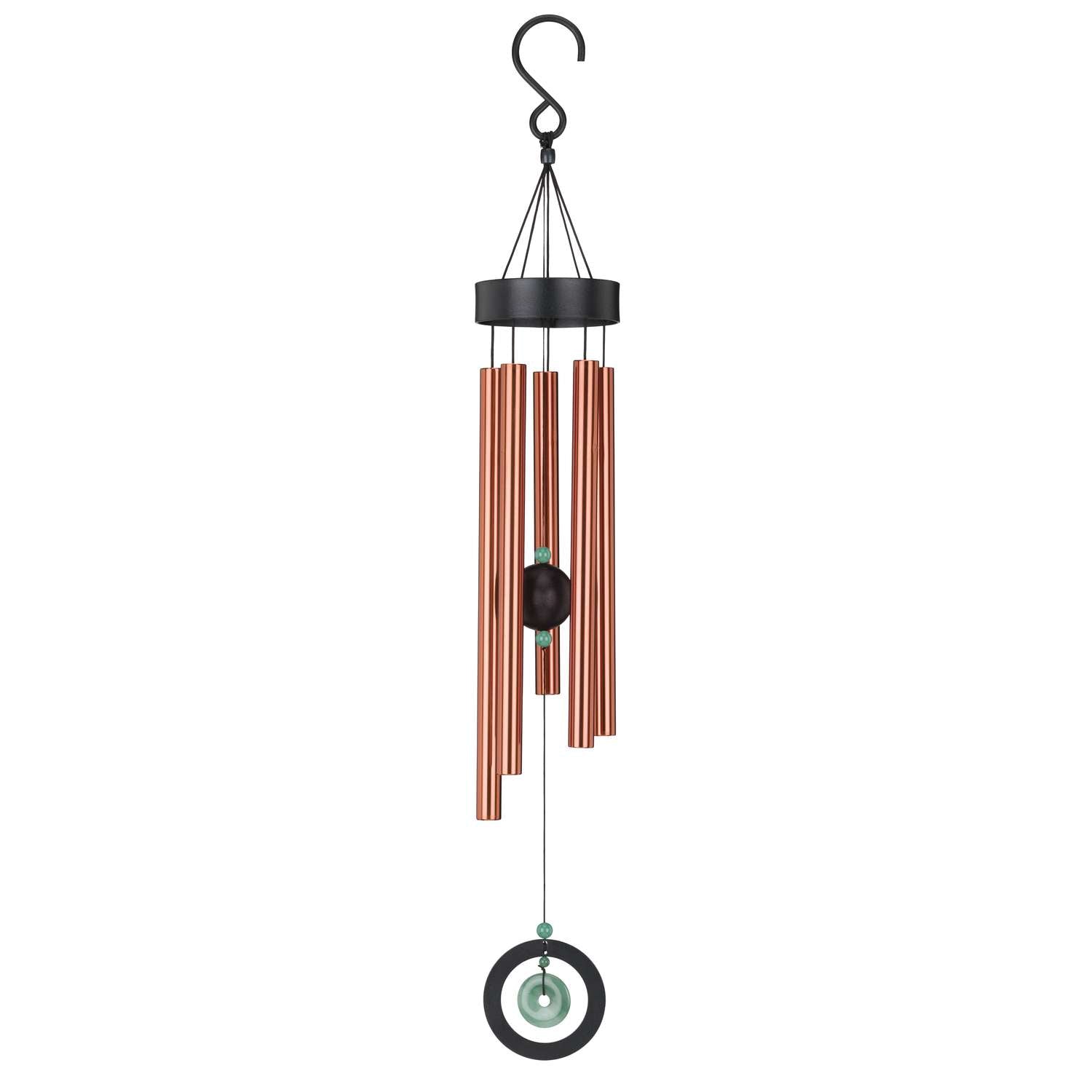  Regal Art & Gift Black Metal 32 In. Healing Stone Wind Chime