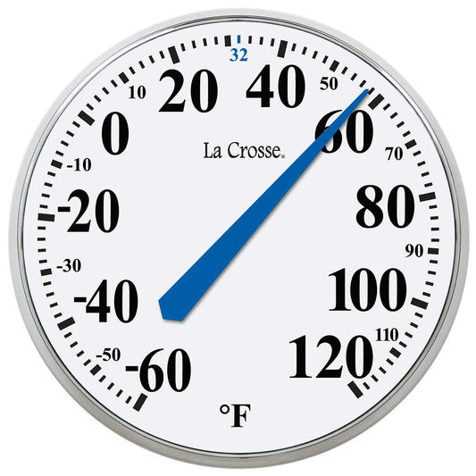  La Crosse Technology Dial Thermometer With Key Holder Plastic White 12 In.