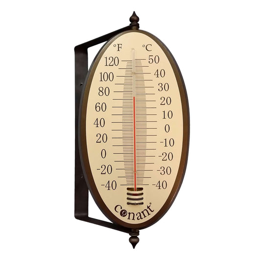 Conant Oval Thermometer Aluminum Brown