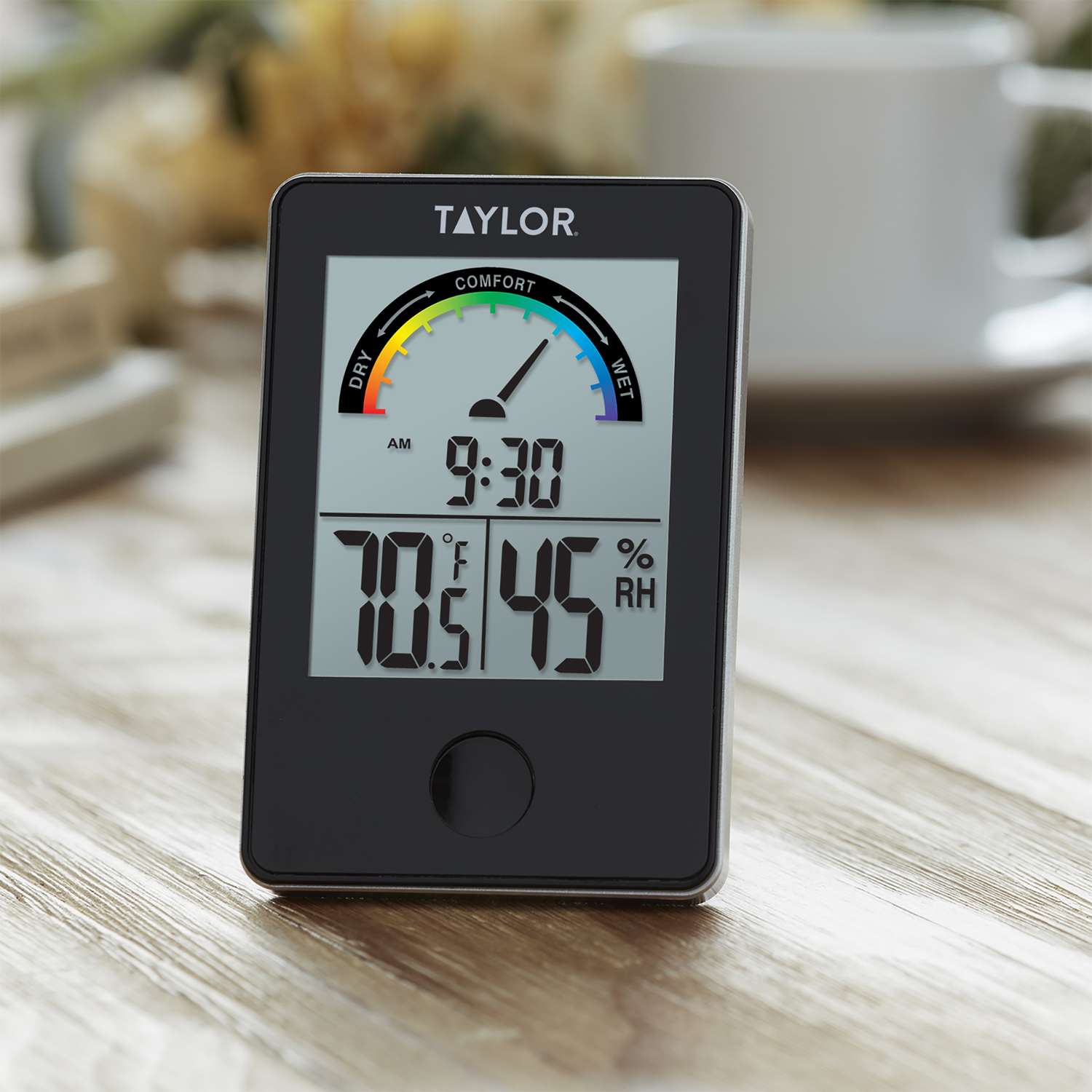 Taylor Comfort Level Hygrometer Digital Thermometer Plastic Black 3.54 In.