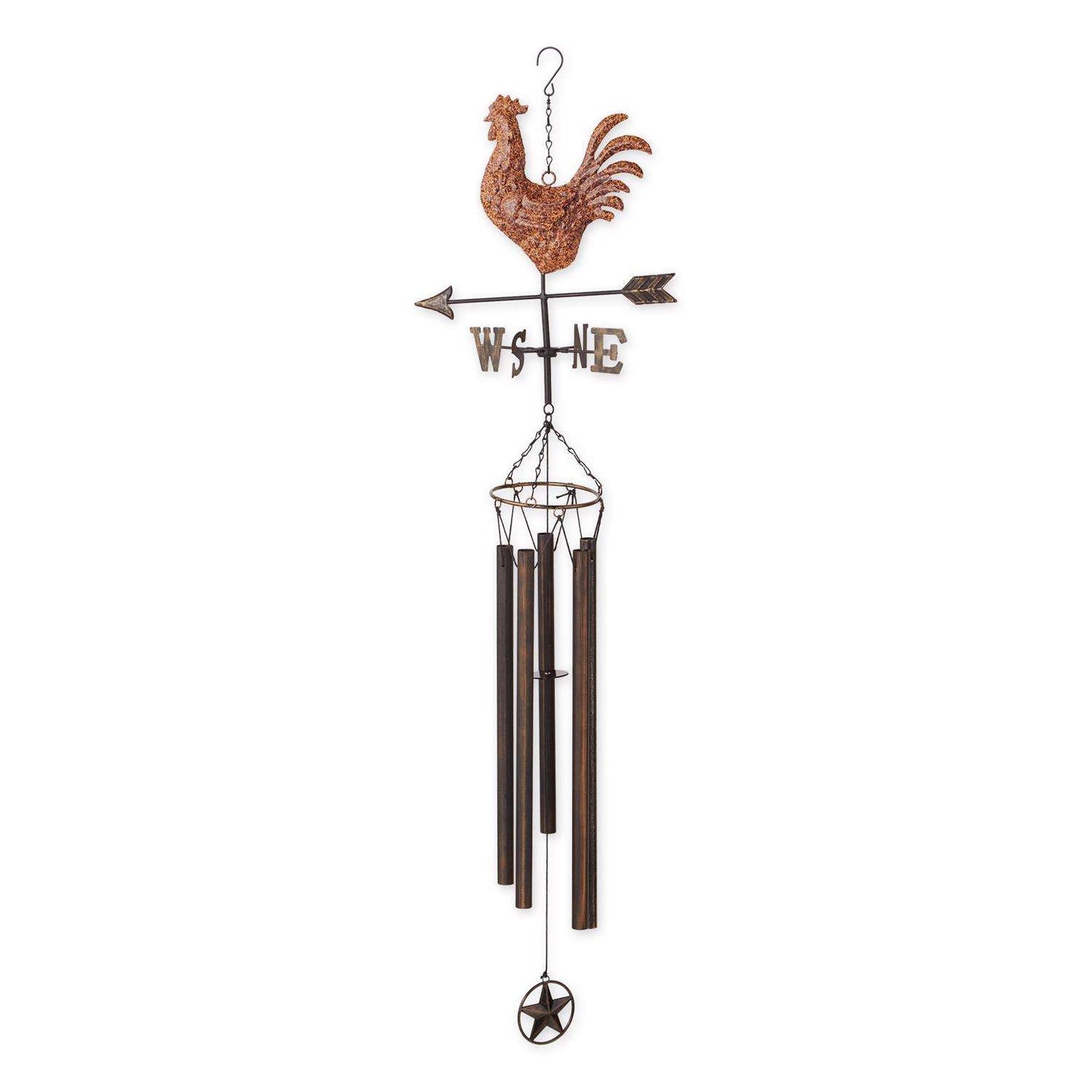  Zingz Copper Vein Iron 45 In. Weathervane Rooster Wind Chime