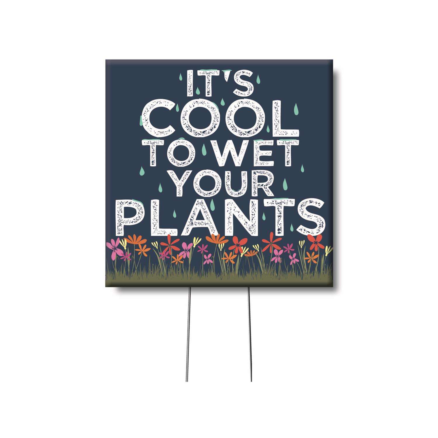  My Word! Multicolored Wood 4 In. H It's Cool To Wet Your Plants Plant Pokes