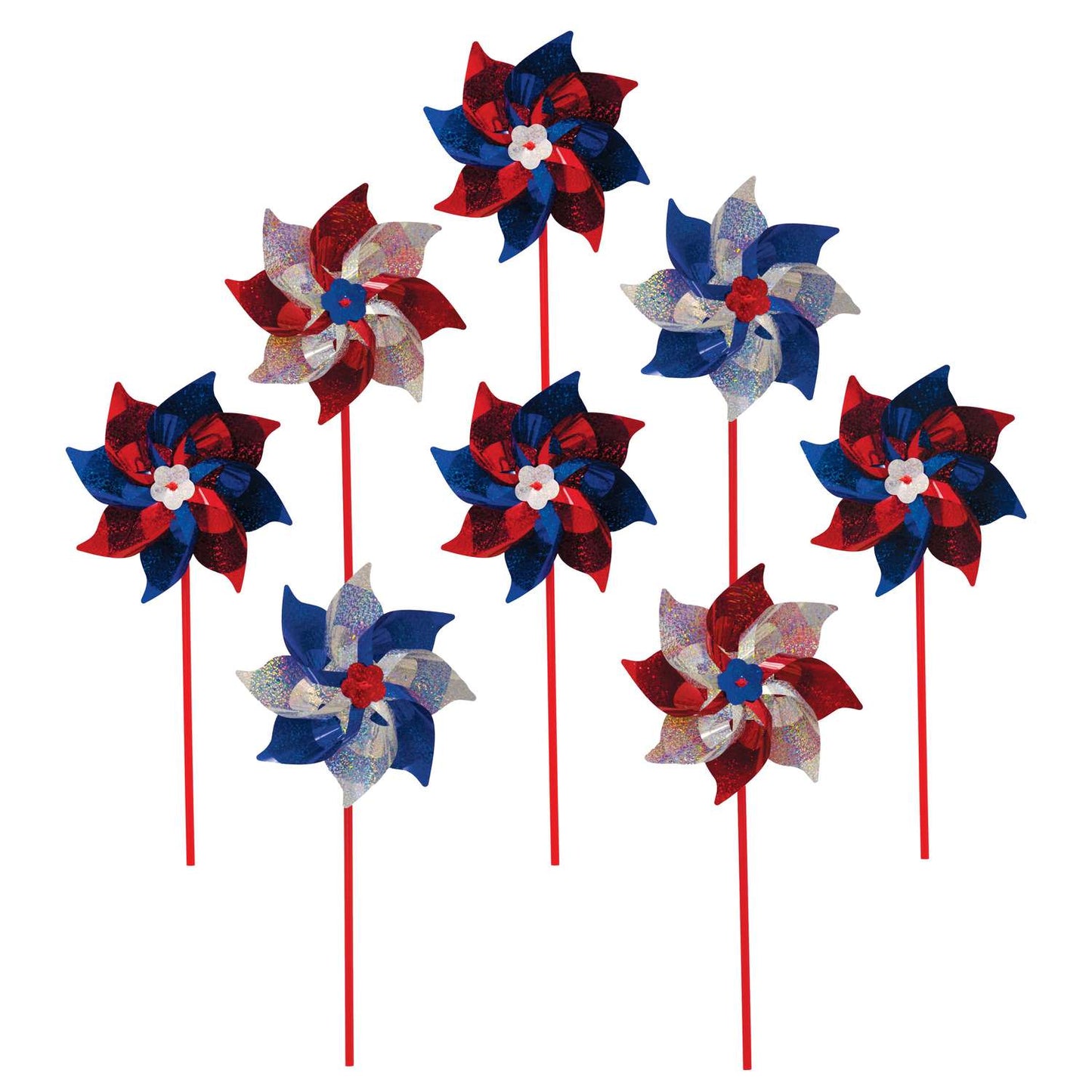  In The Breeze Multicolored Mylar 16 In. H Patriotic Garden Stake Spinner