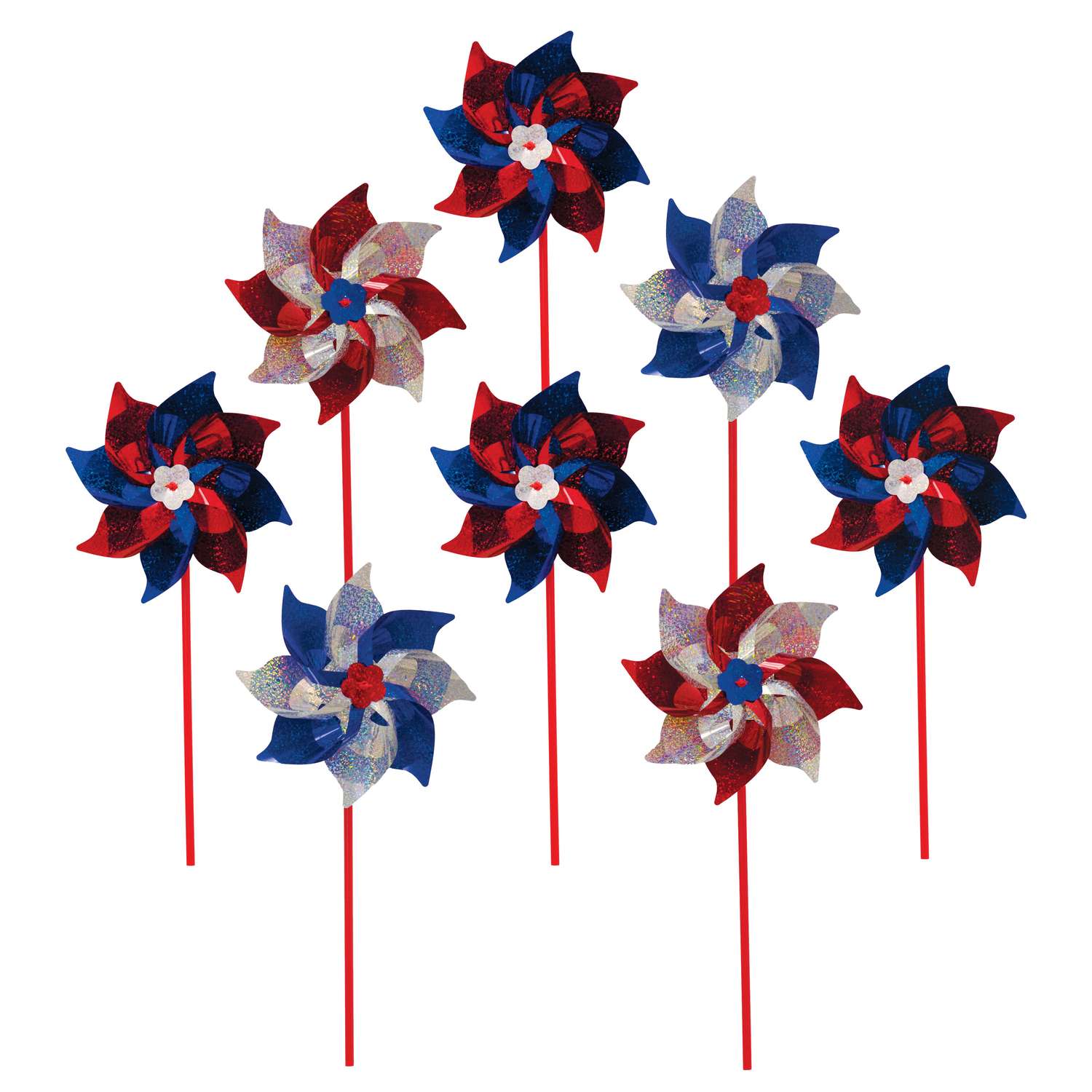  In The Breeze Multicolored Mylar 16 In. H Patriotic Garden Stake Spinner
