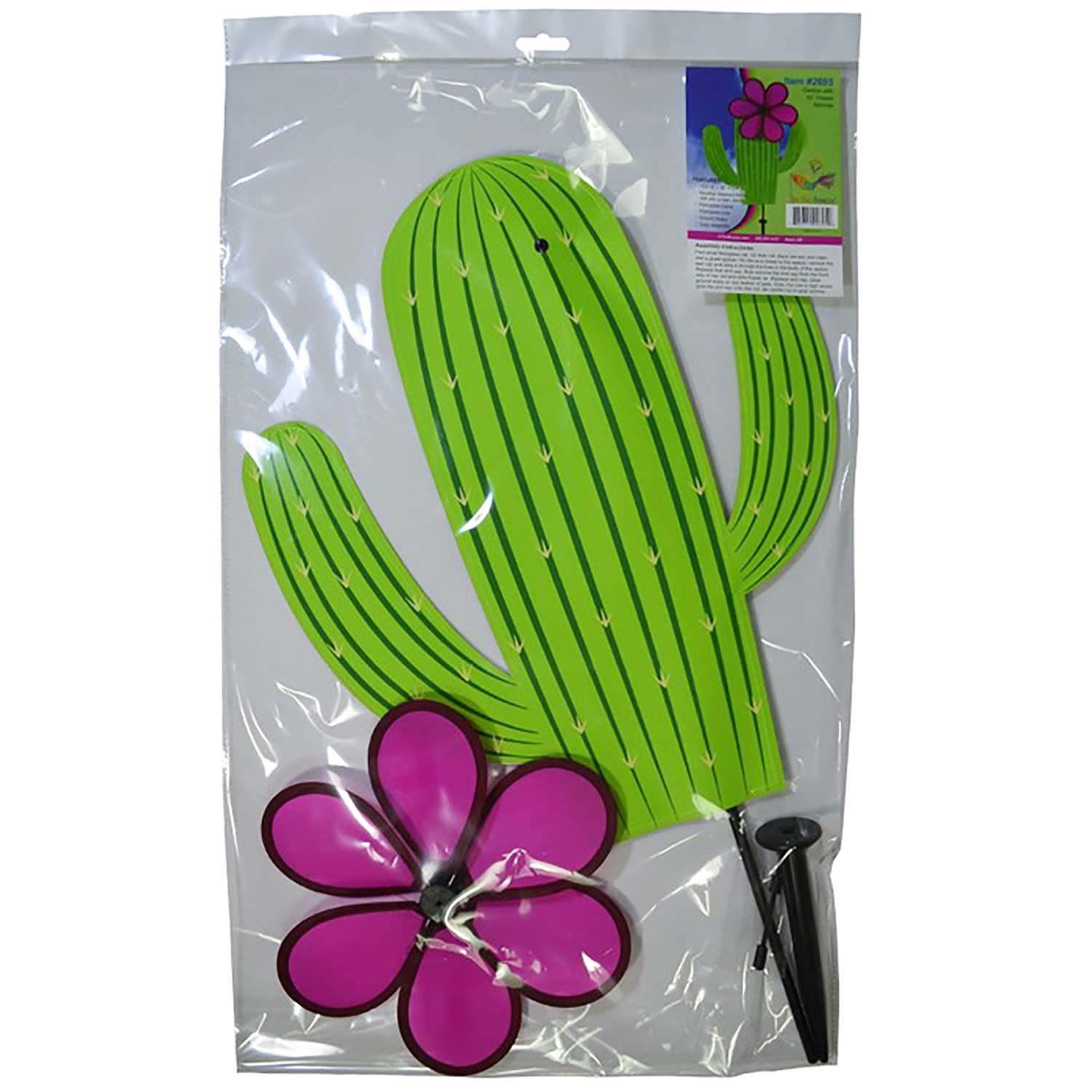  In The Breeze Multicolored Polyester 30 In. H Pink Flower Spinner