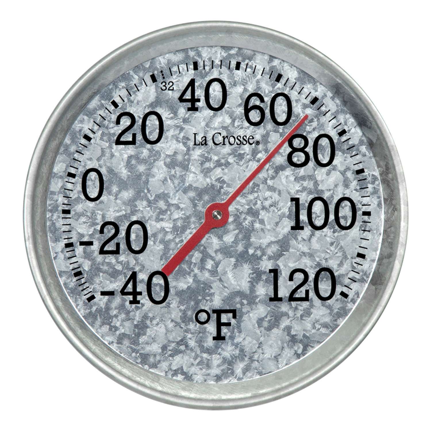  La Crosse Technology Thermometer Galvanized Metal Silver 7 In.