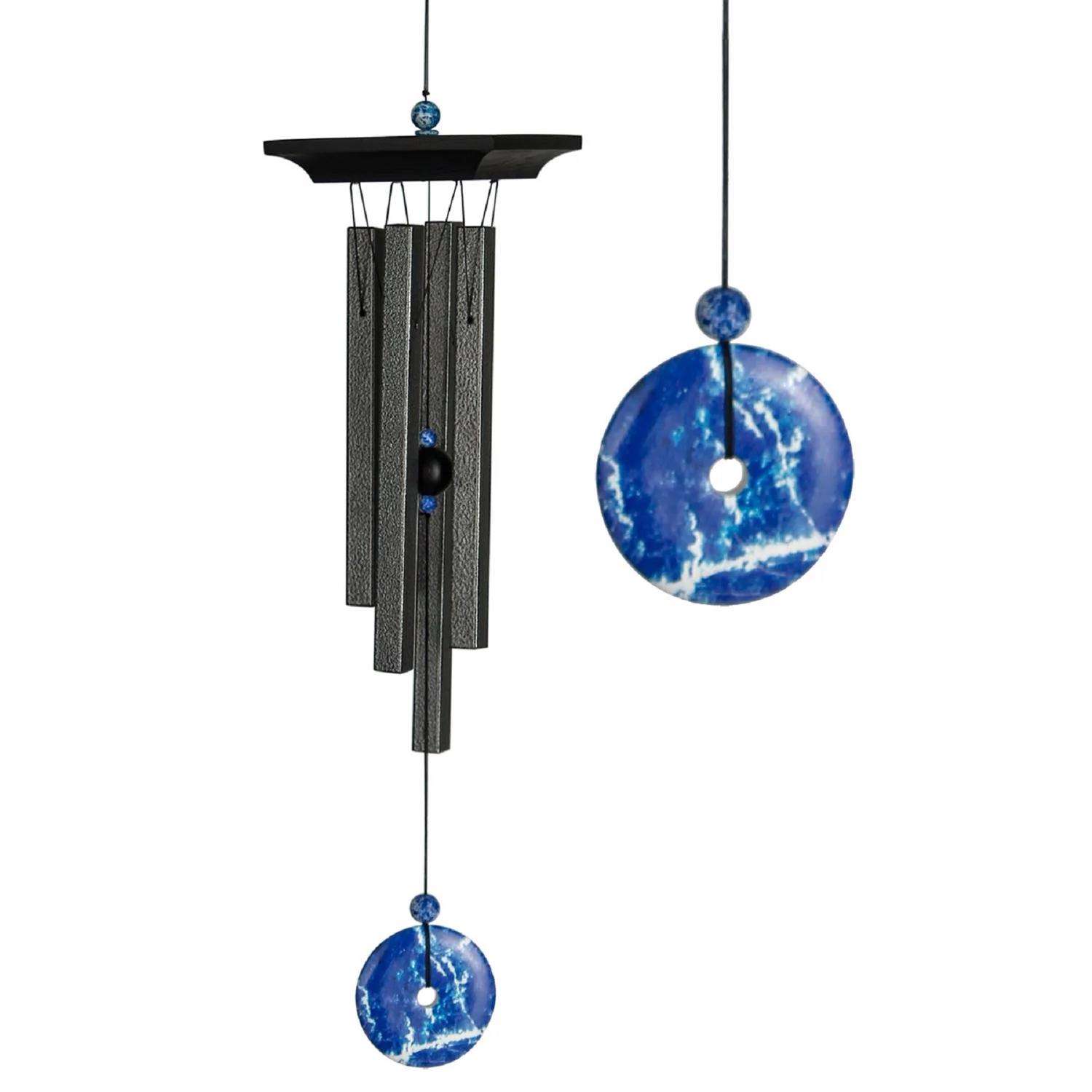  Woodstock Chimes Signature Collection Black/Blue Aluminum/Wood 21 In. Blue Lapis Wind Chime