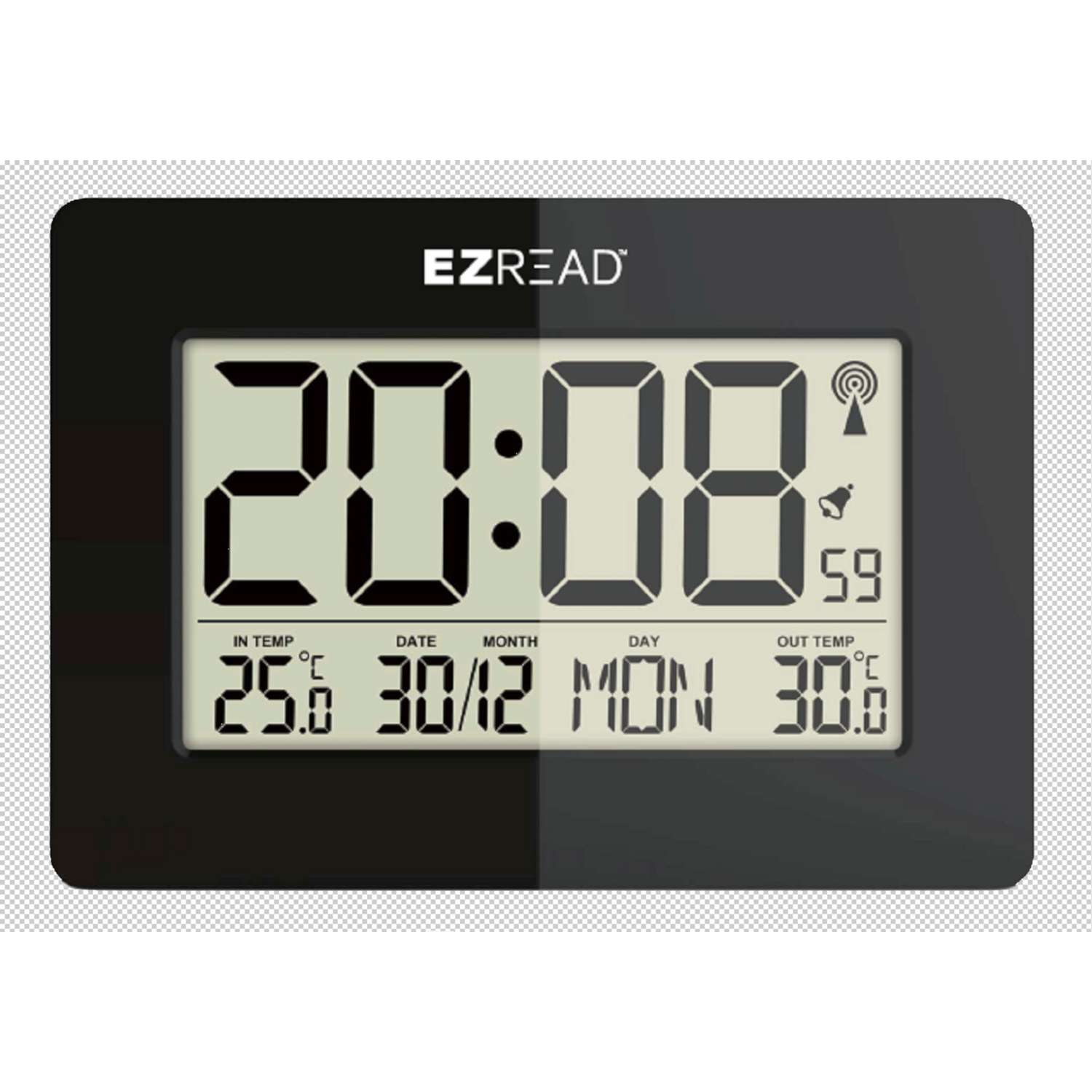  Headwind EZRead Clock/Thermometer Polyresin Black