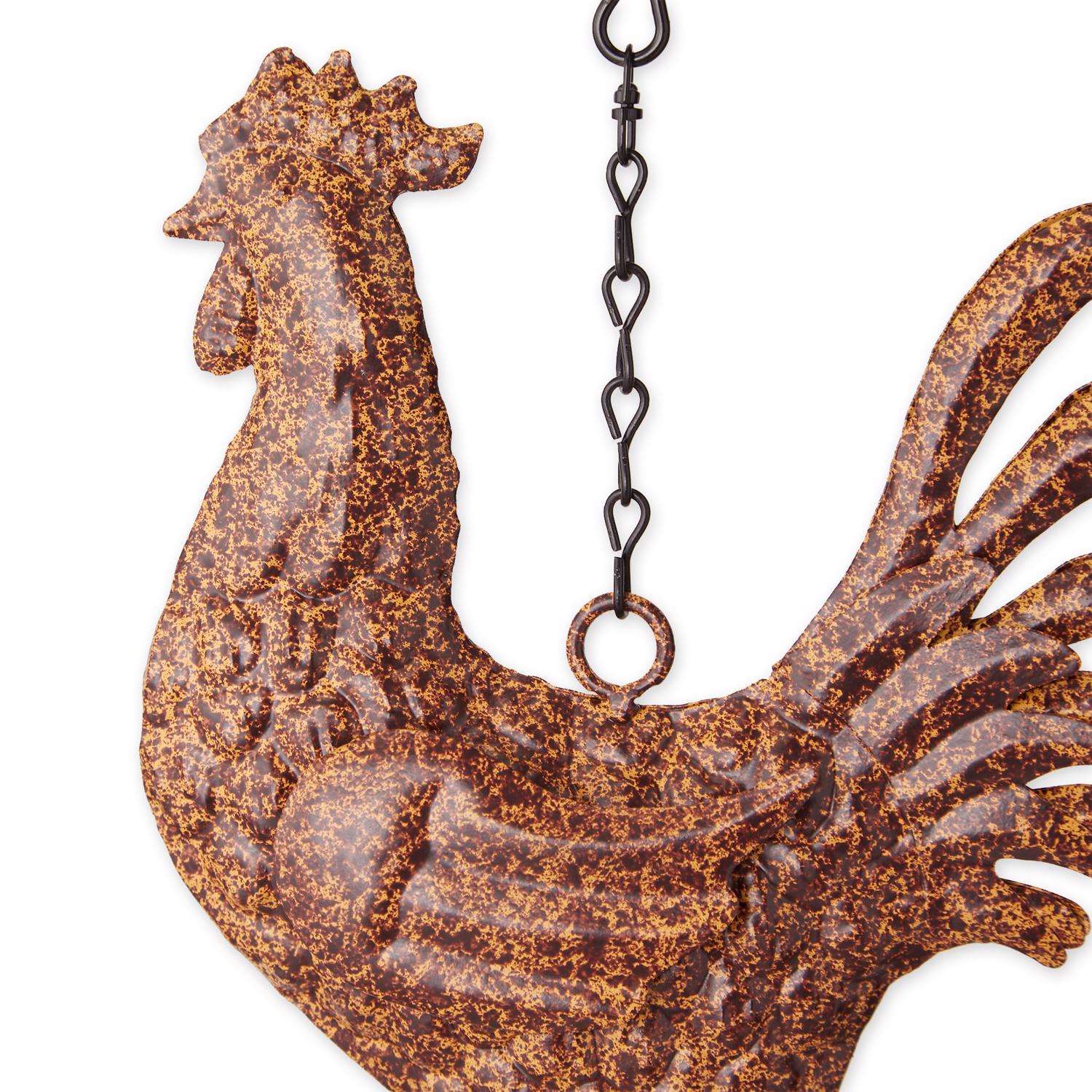  Zingz Copper Vein Iron 45 In. Weathervane Rooster Wind Chime