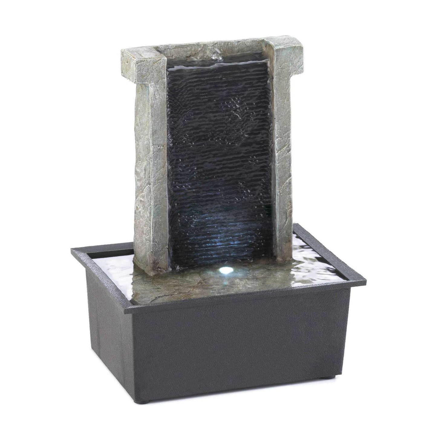  Zingz & Thingz Polyresin Gray 10.5 In. H Stoney Fall Table Top Fountain