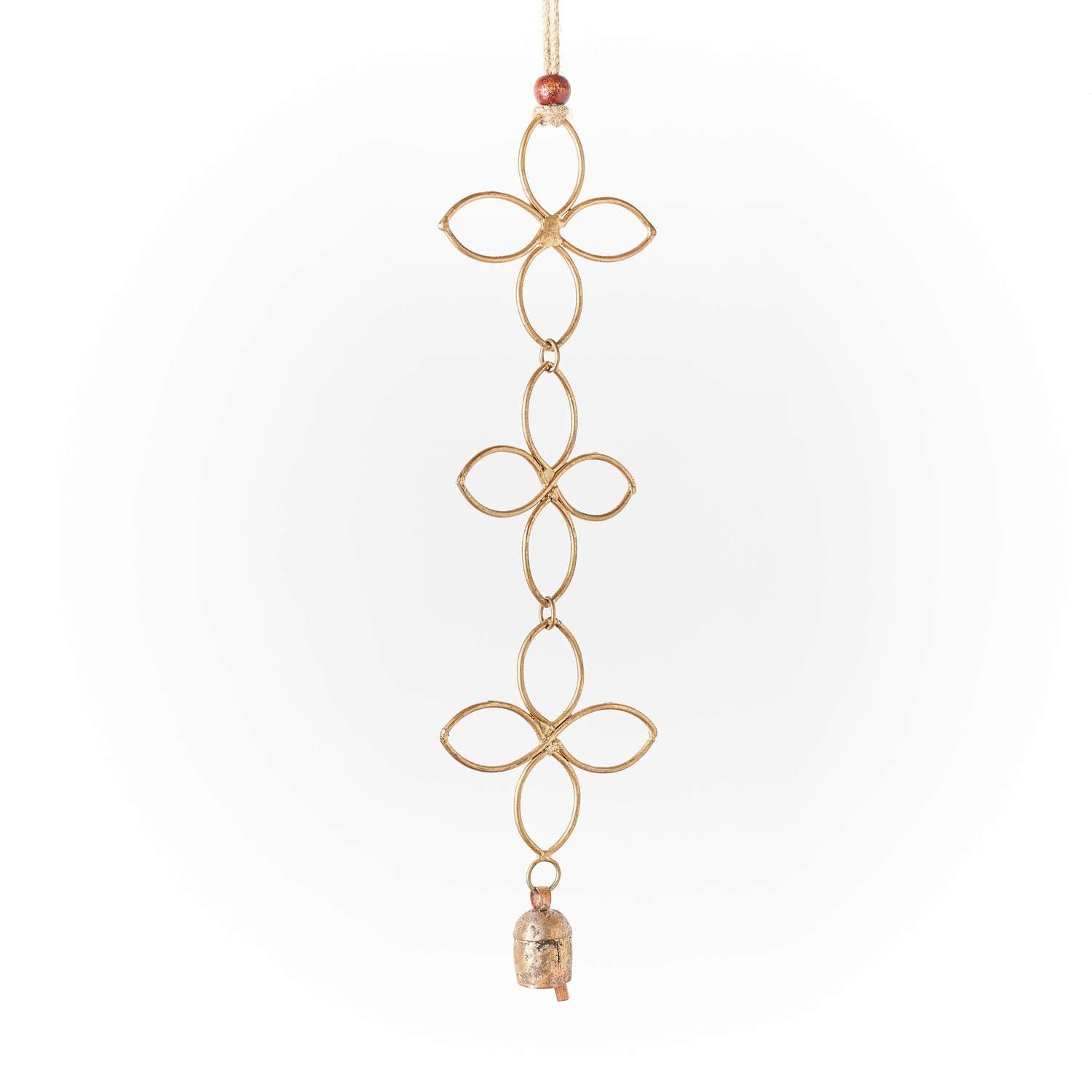  Matr Boomie Air Element Copper Vein Metal/Wood 13 In. Quatefoil Cascade Bell Chimes