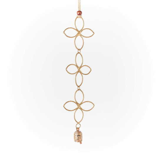  Matr Boomie Air Element Copper Vein Metal/Wood 13 In. Quatefoil Cascade Bell Chimes