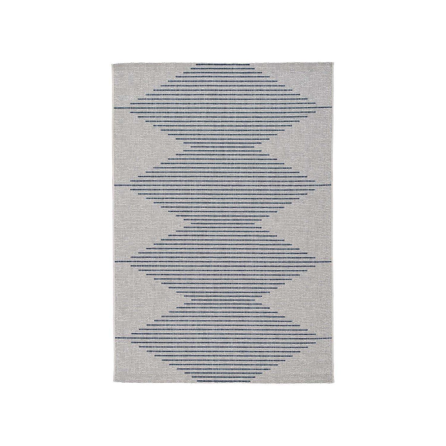  Signature Design By Ashley Alverno 94 In. W X 122 In. L Blue/White Geometric Polypropylene Rug