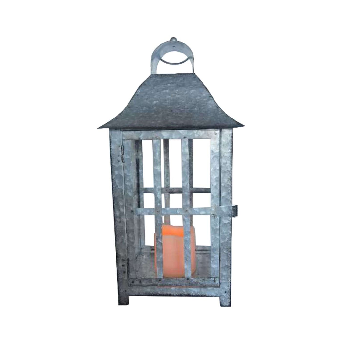  Smart Solar 16 In. Metal Lantern Silver