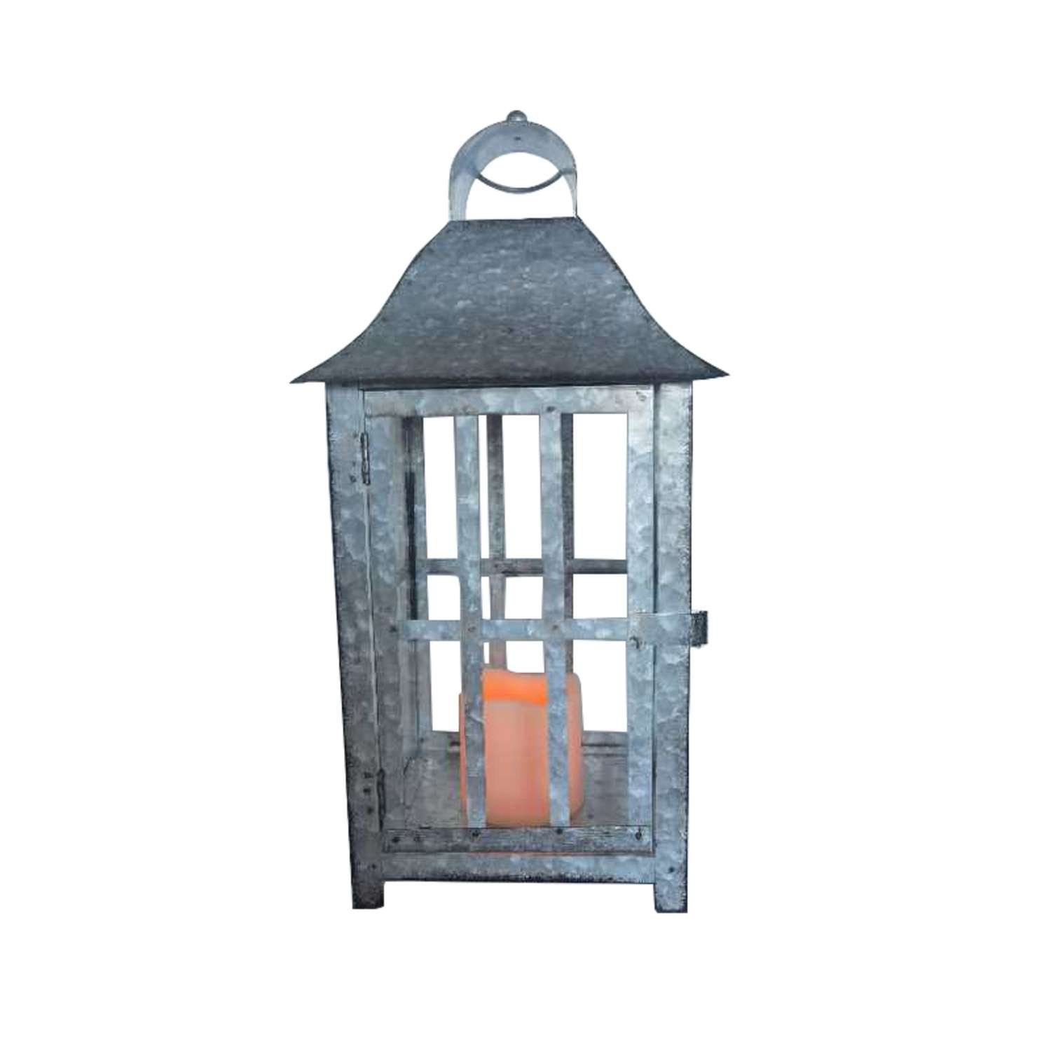  Smart Solar 16 In. Metal Lantern Silver