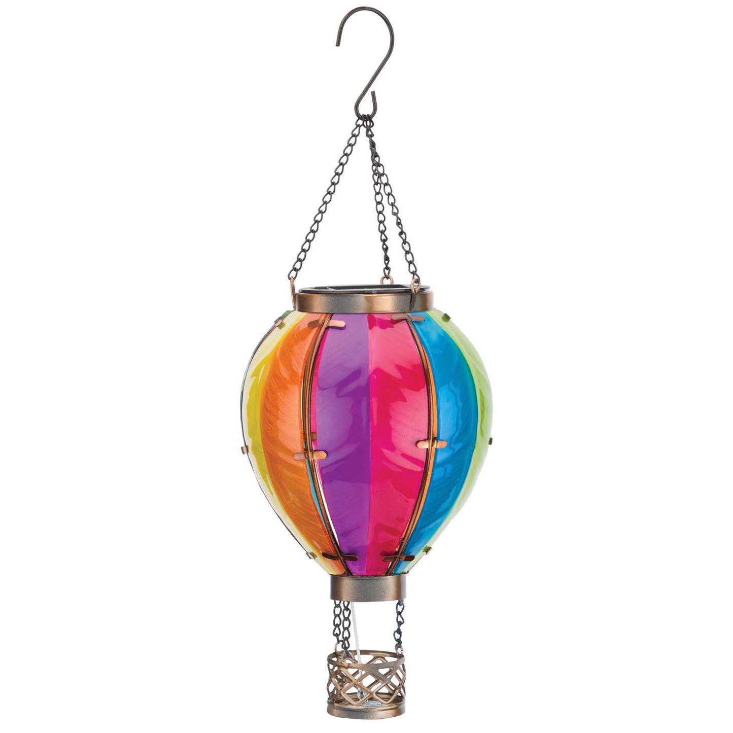  Regal Art & Gift Multicolored Glass/Metal 15 In. H Hot Air Balloon Lantern