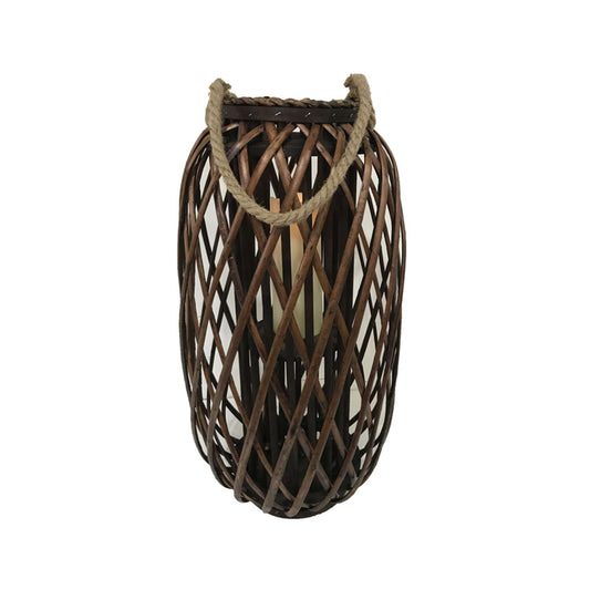  Infinity 24 In. Wood Willow Hanging Lantern Brown