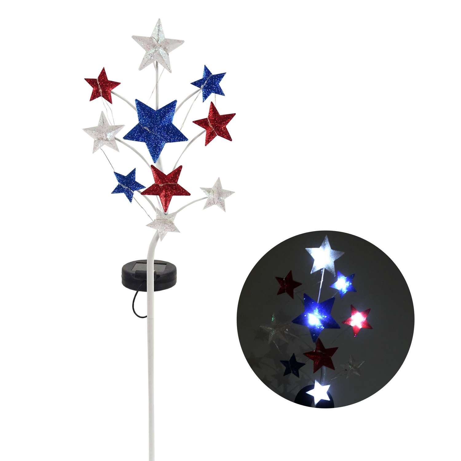  Alpine Multicolored Metal 24 In. H Star Solar Garden Stake