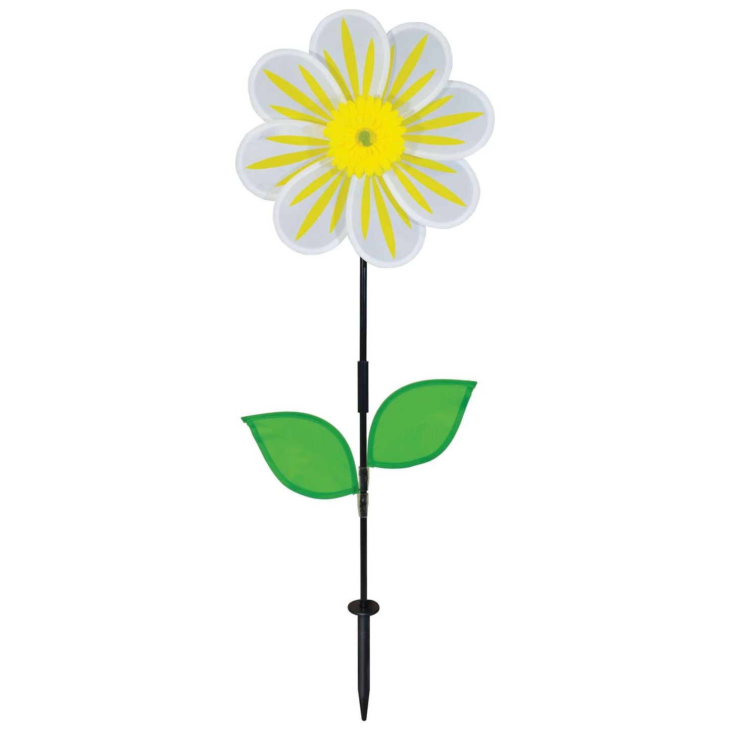  In The Breeze White Nylon 38 In. H Garden Stake Spinner