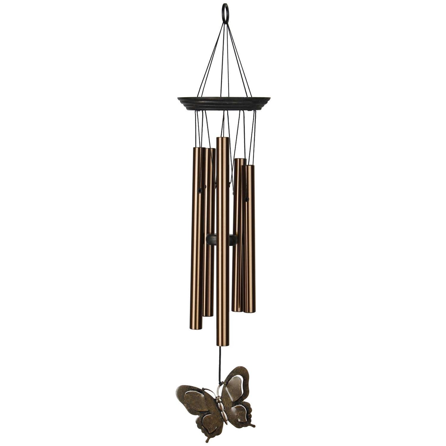  Woodstock Chimes Signature Collection Brown Aluminum/Wood 21 In. Butterfly Wind Chime