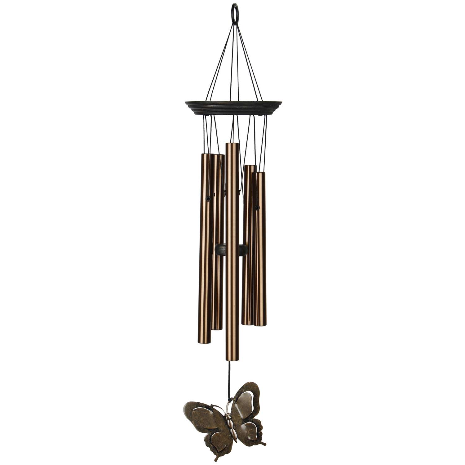  Woodstock Chimes Signature Collection Brown Aluminum/Wood 21 In. Butterfly Wind Chime